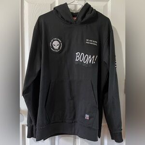 Phat Farm hoodie with patches. Sz Medium. Black